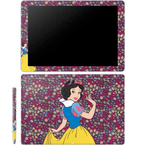 Disney Snow White Character with Floral Pattern Galaxy Book 12in Skin